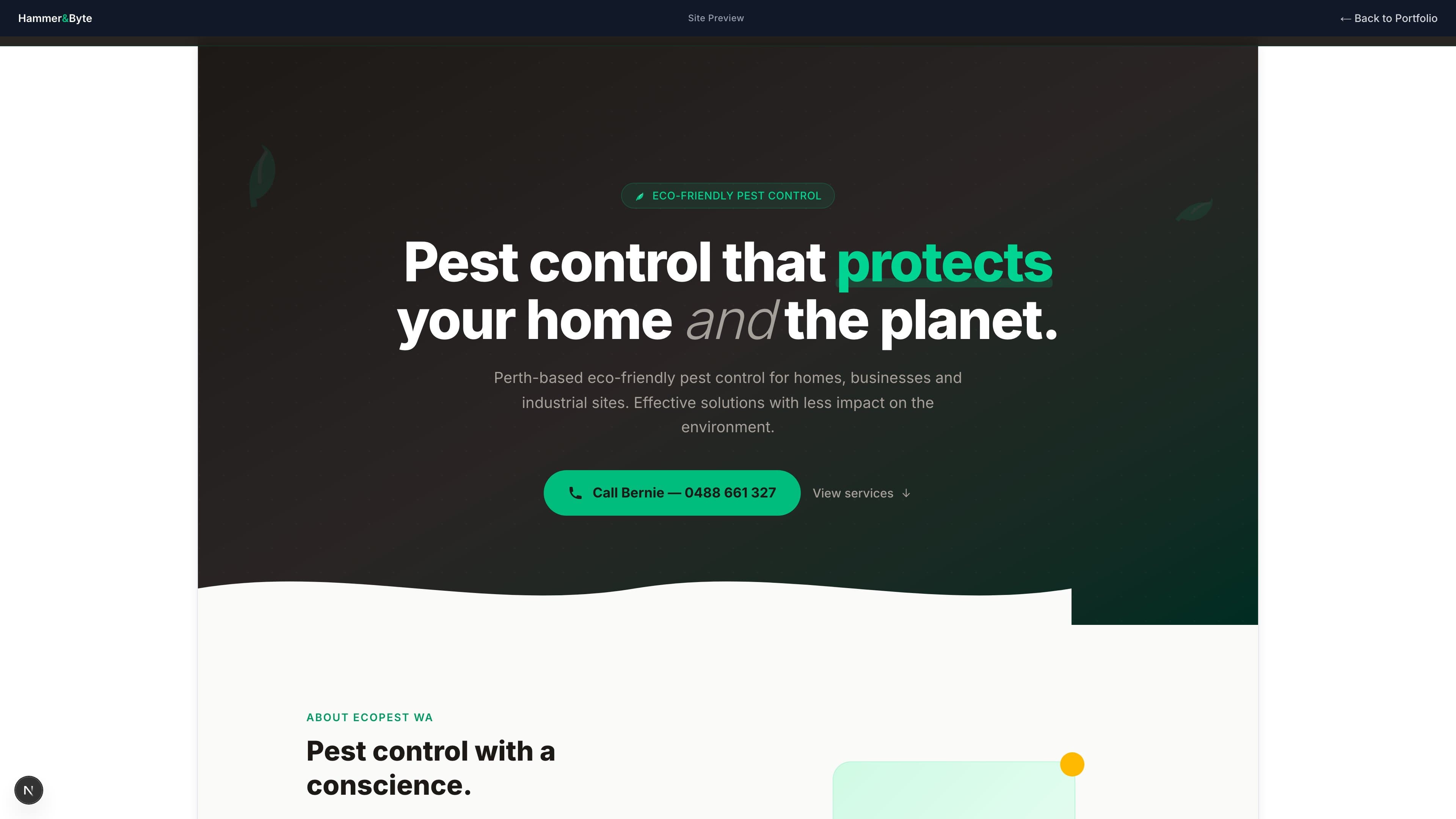 Ecopest WA website preview