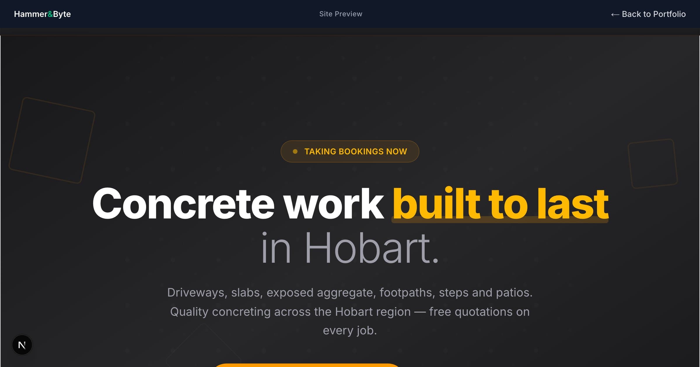 JTC Concreting website preview